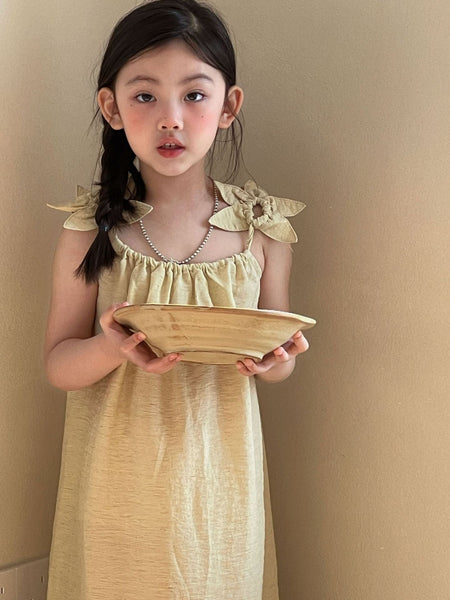 Girls Yellow Beach Suspender Dress Summer 2026 – Summer Kids Fashion Nepal | Tudoholic
