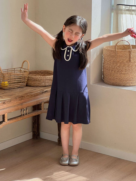 Girls Cotton Polo Pleated Skirt Dress Summer 2026 – Summer Kids Fashion Nepal | Tudoholic