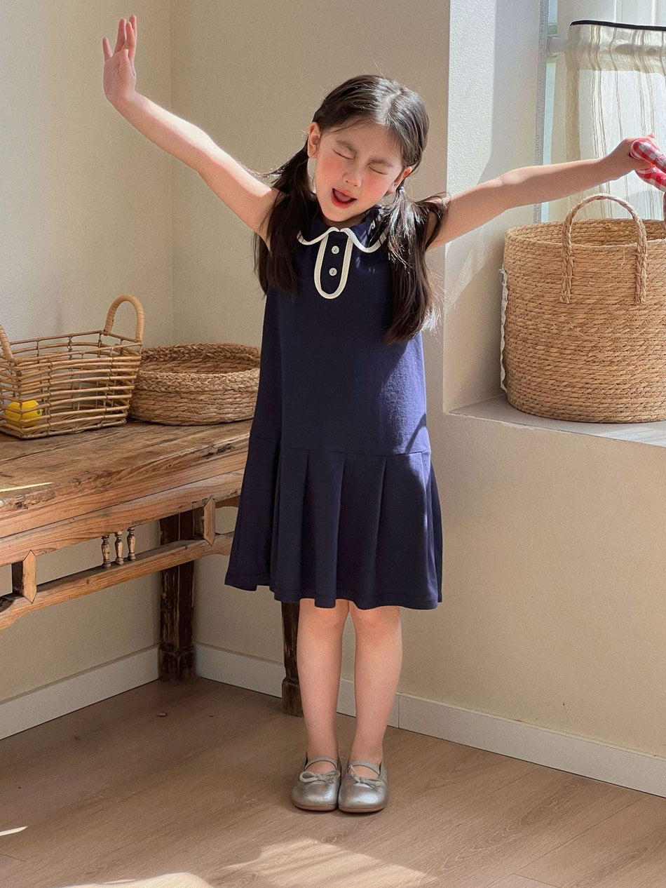 Girls Cotton Polo Pleated Skirt Dress Summer 2026 – Summer Kids Fashion Nepal | Tudoholic