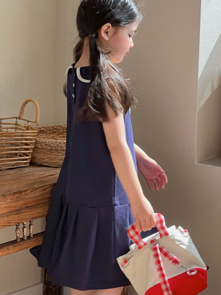 Girls Cotton Polo Pleated Skirt Dress Summer 2026 – Summer Kids Fashion Nepal | Tudoholic