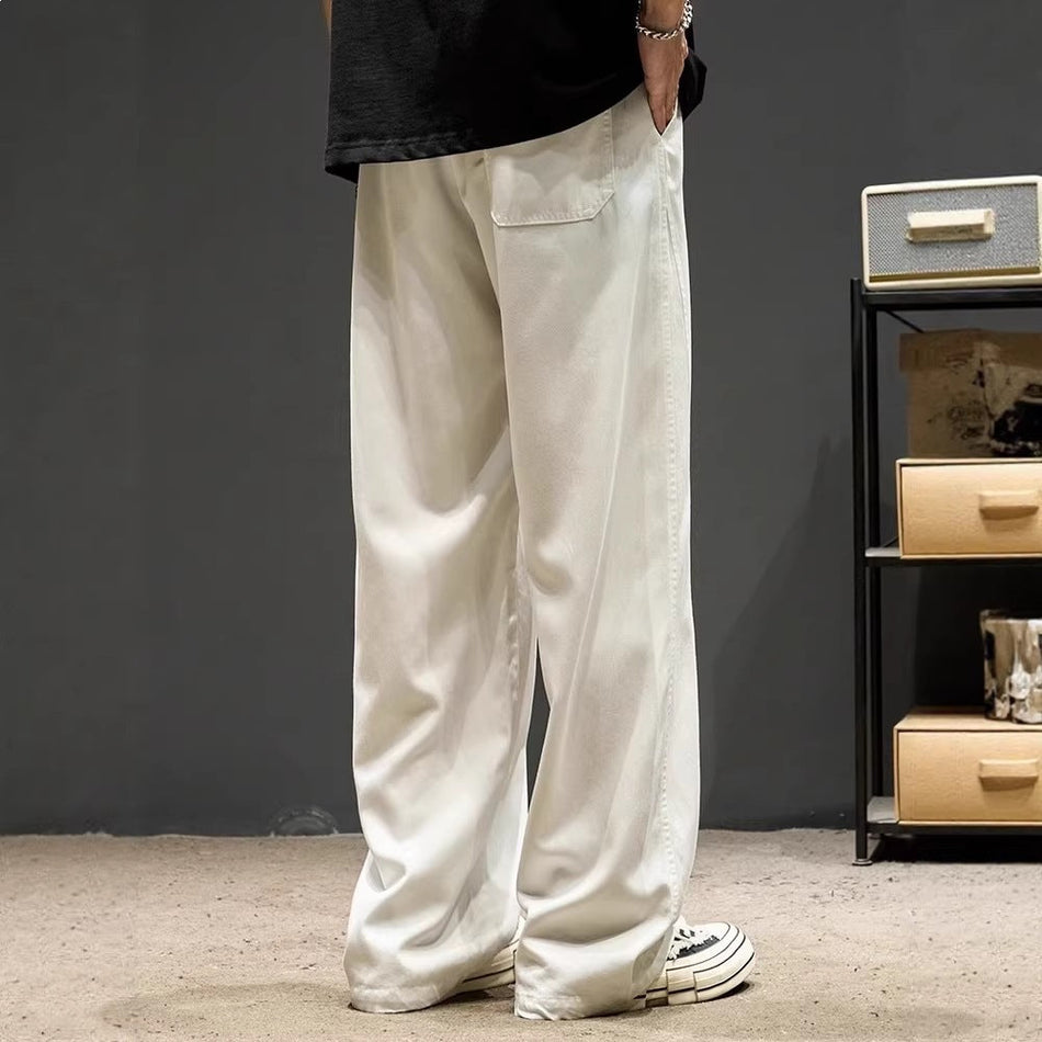 Men’s Tencel Ice Silk Straight Casual Pants
