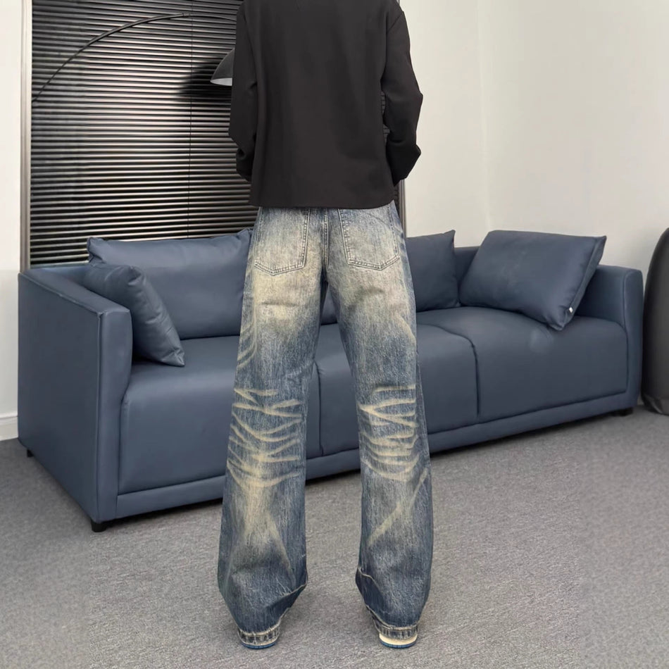 Men’s American Vintage Washed Wide-Leg Jeans