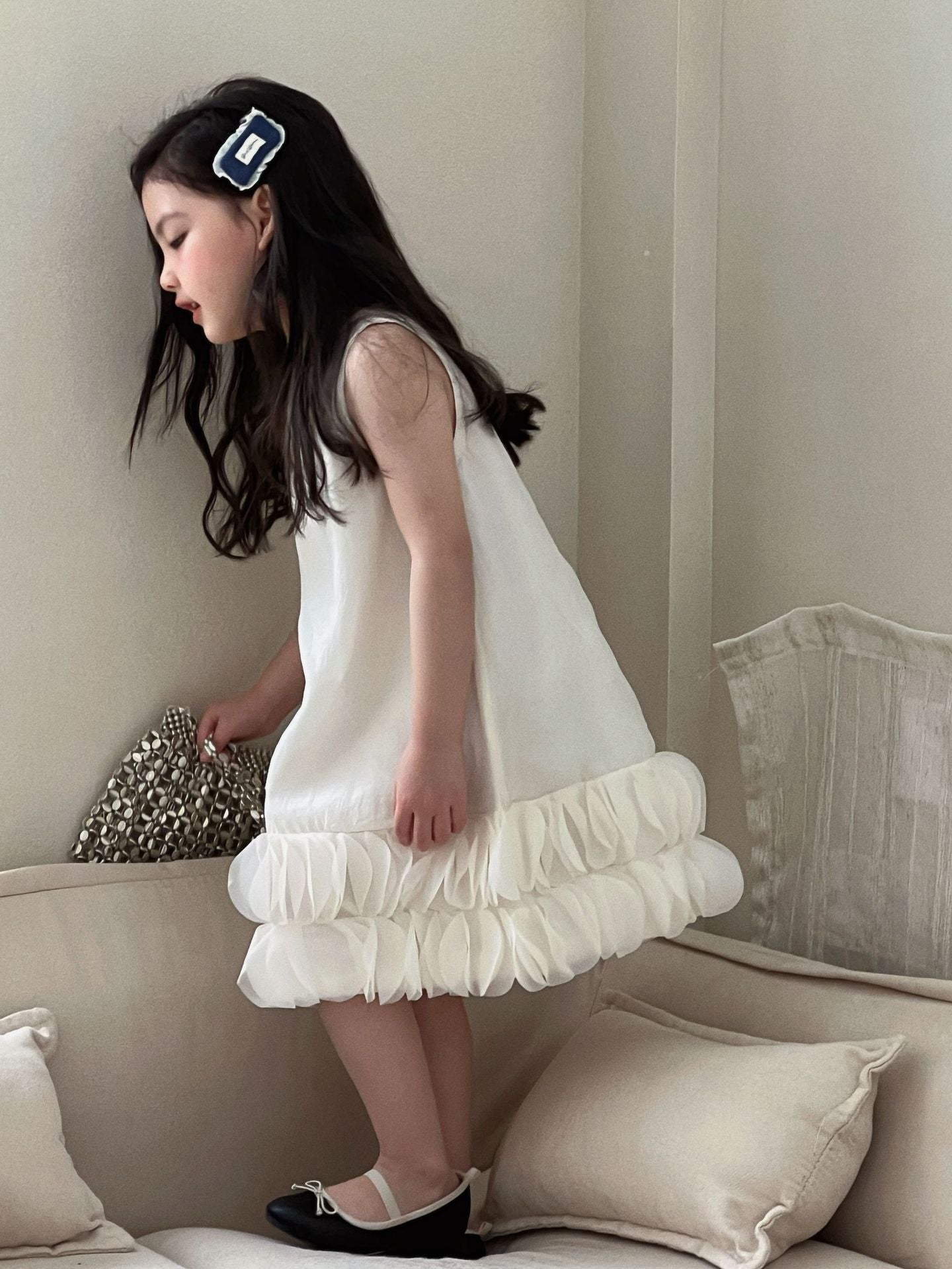 Girls Petal Vest Dress Korean Style Summer 2026 – Summer Kids Fashion Nepal | Tudoholic