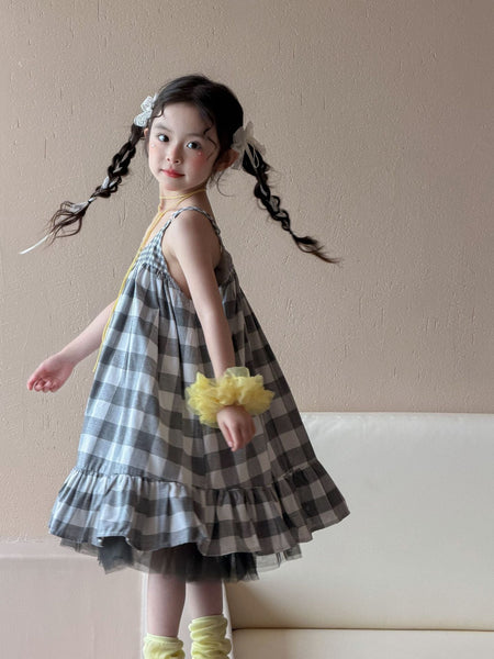 Girls Plaid Suspender Dress Mori Style 2026 Summer – Summer Kids Fashion Nepal | Tudoholic
