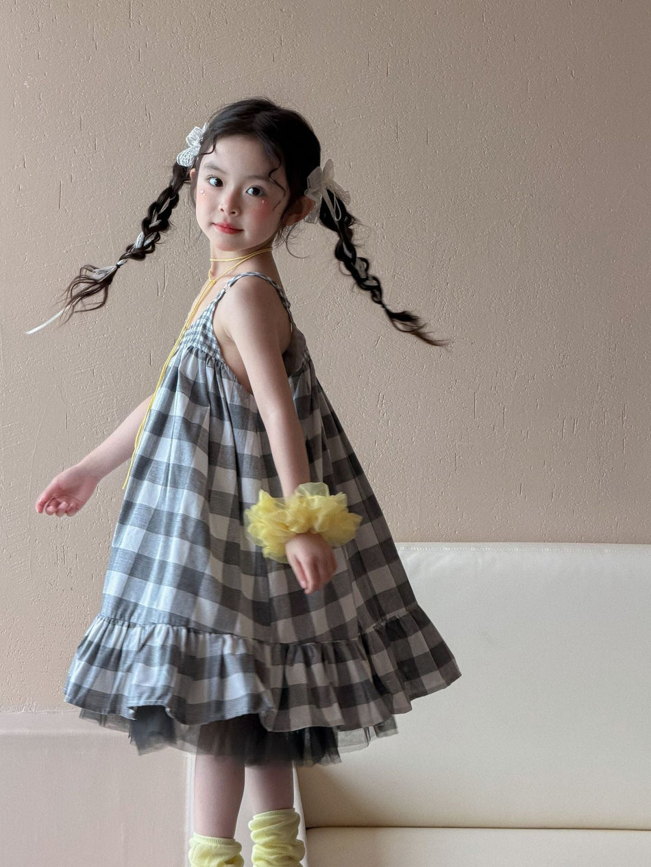 Girls Plaid Suspender Dress Mori Style 2026 Summer – Summer Kids Fashion Nepal | Tudoholic