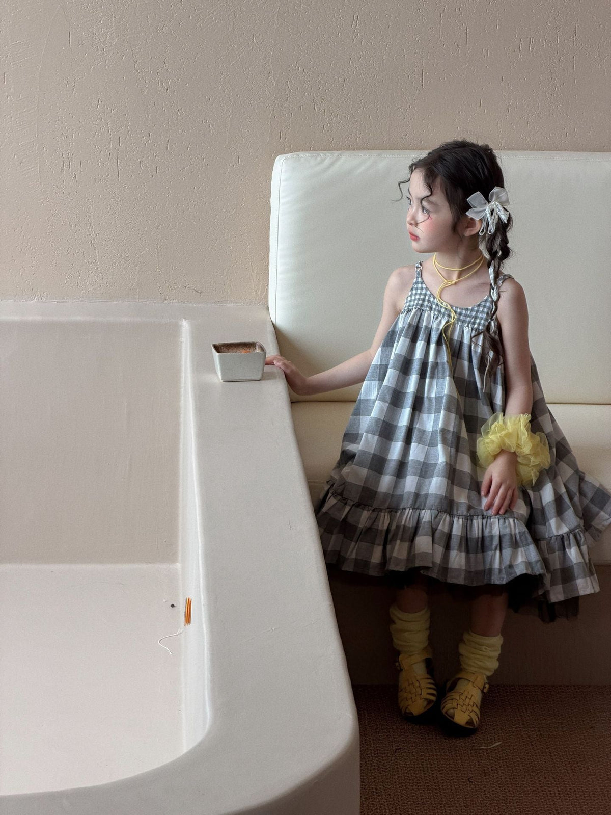 Girls Plaid Suspender Dress Mori Style 2026 Summer – Summer Kids Fashion Nepal | Tudoholic