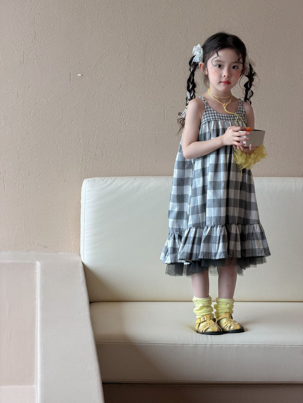 Girls Plaid Suspender Dress Mori Style 2026 Summer – Summer Kids Fashion Nepal | Tudoholic