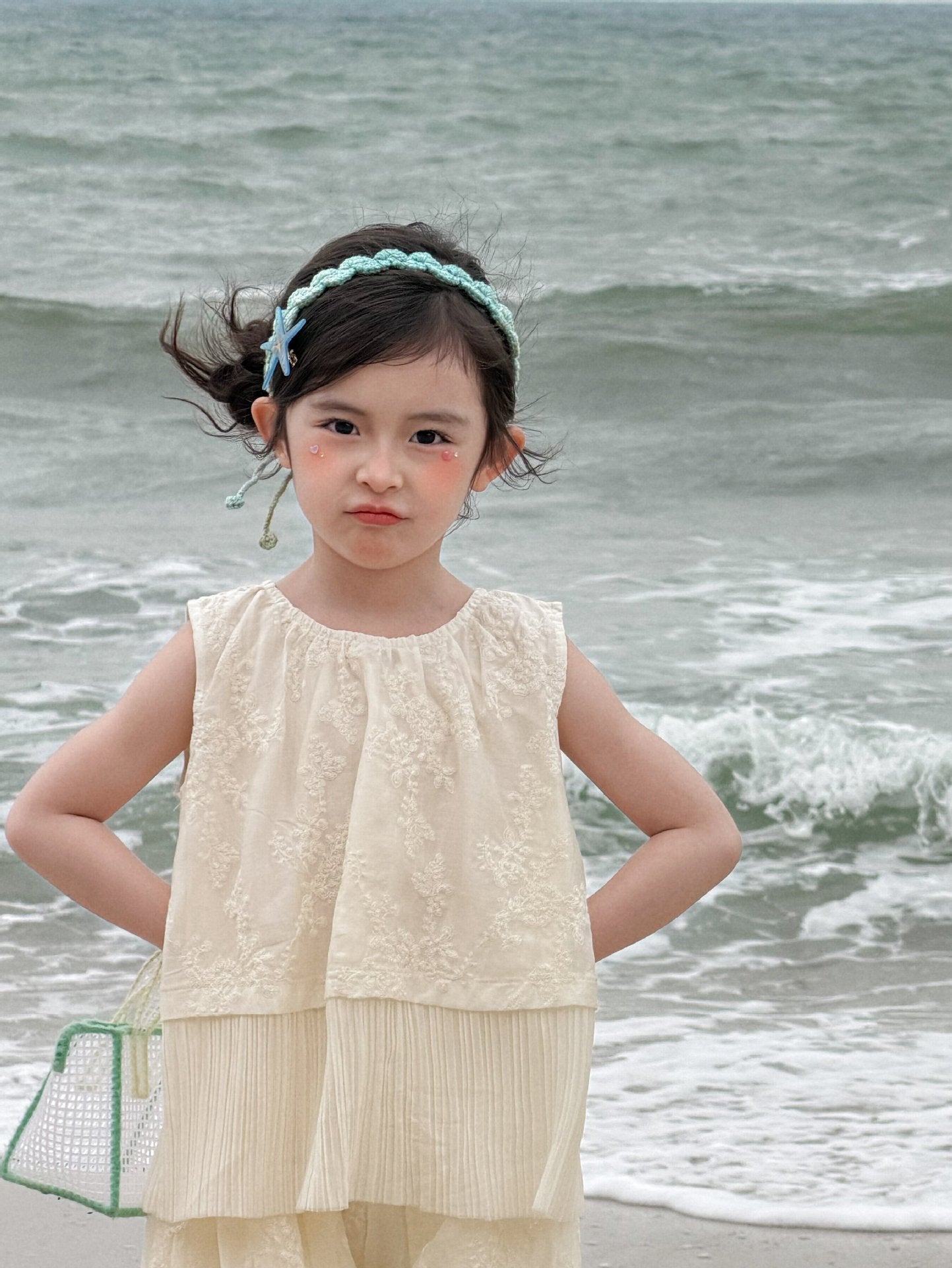 Girls Lace Embroidery Vest Pants Set Summer 2026 – Summer Kids Fashion Nepal | Tudoholic