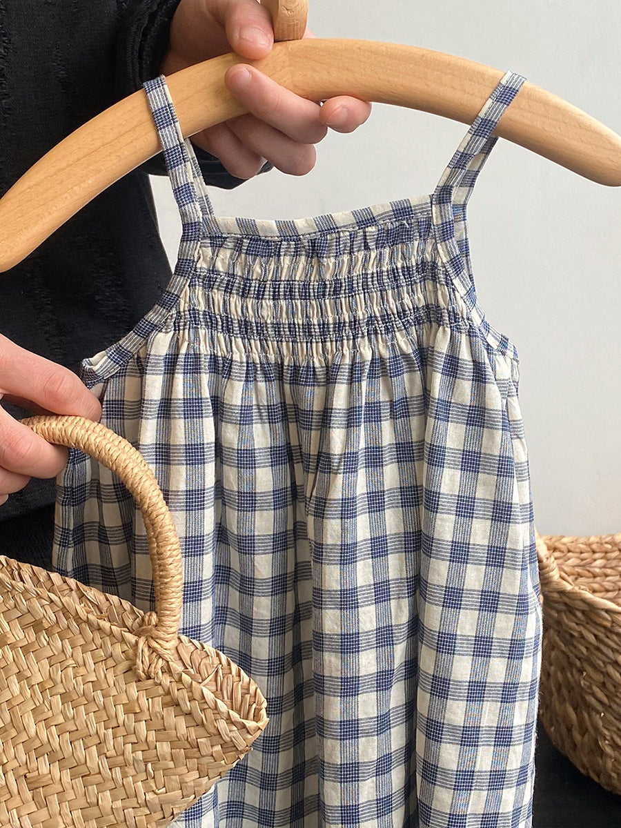 Girls Plaid Suspender Long Dress Summer 2026 – Summer Kids Fashion Nepal | Tudoholic