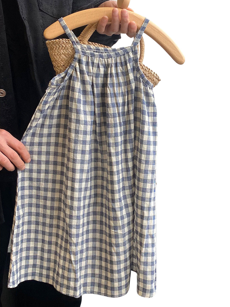 Girls Plaid Suspender Long Dress Summer 2026 – Summer Kids Fashion Nepal | Tudoholic