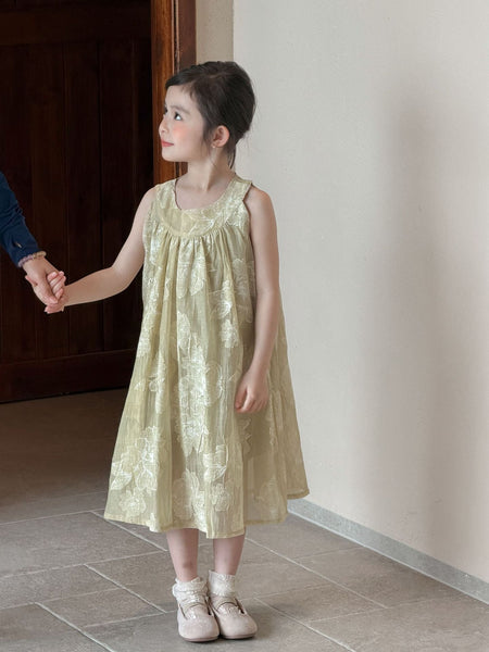 Girls Floral Vest A-Line Dress Mori Style 2026 – Kids Fashion Nepal | Tudoholic