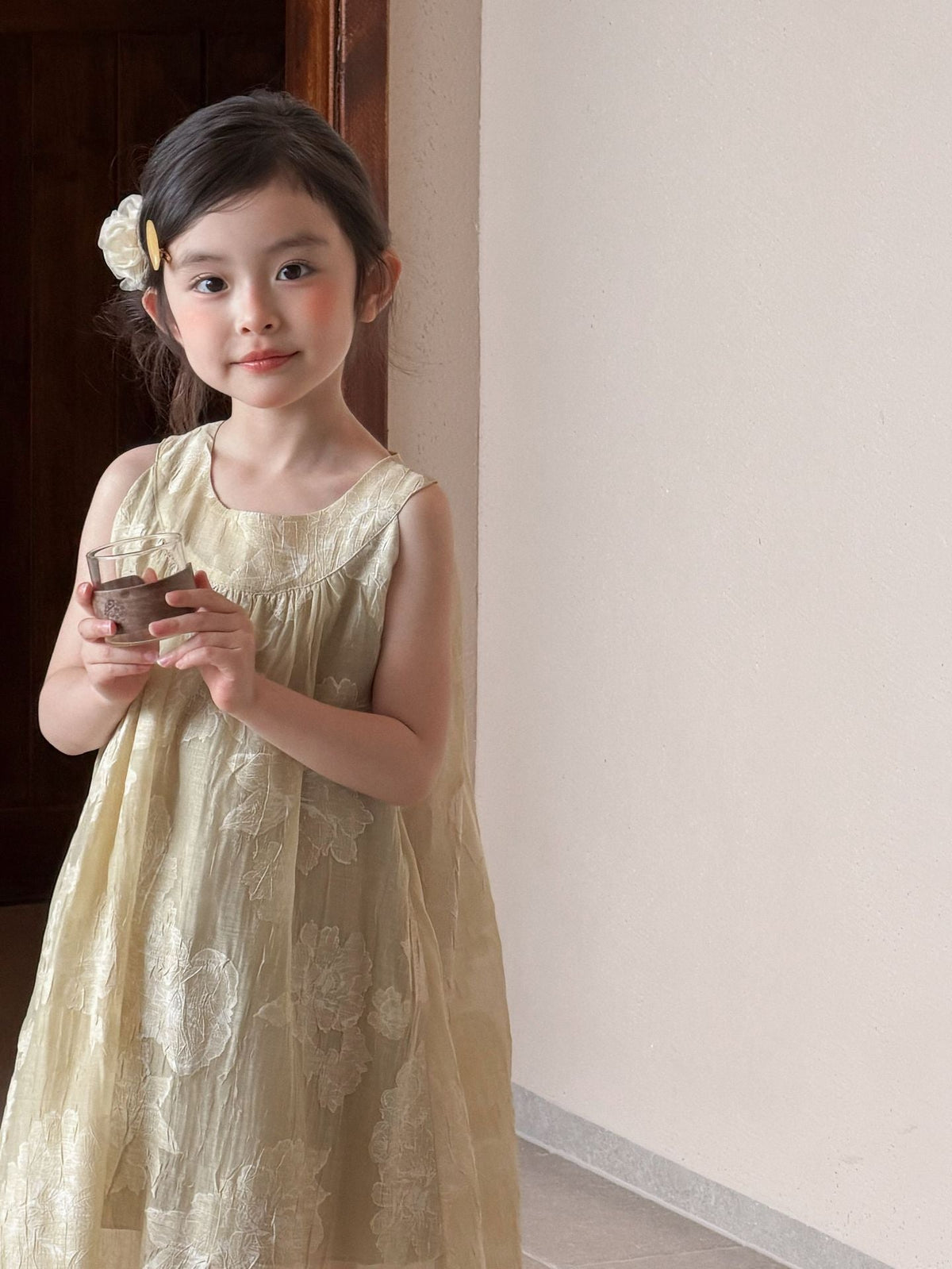 Girls Floral Vest A-Line Dress Mori Style 2026 – Kids Fashion Nepal | Tudoholic