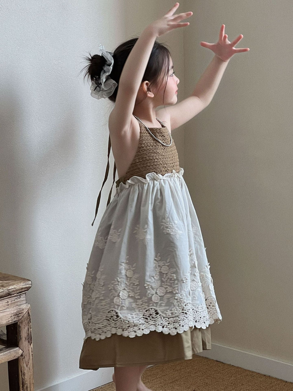 Girls Korean Suspender Lace Dress Summer 2026 – Summer Kids Fashion Nepal | Tudoholic