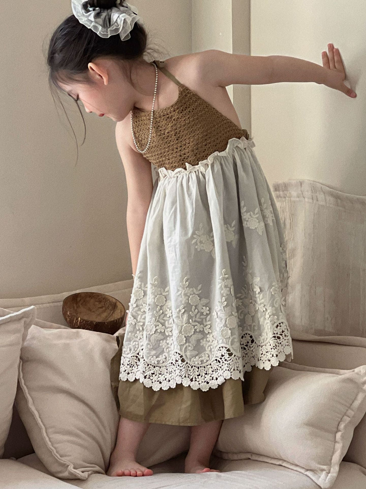 Girls Korean Suspender Lace Dress Summer 2026 – Summer Kids Fashion Nepal | Tudoholic