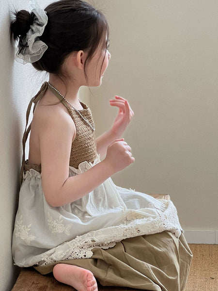 Girls Korean Suspender Lace Dress Summer 2026 – Summer Kids Fashion Nepal | Tudoholic