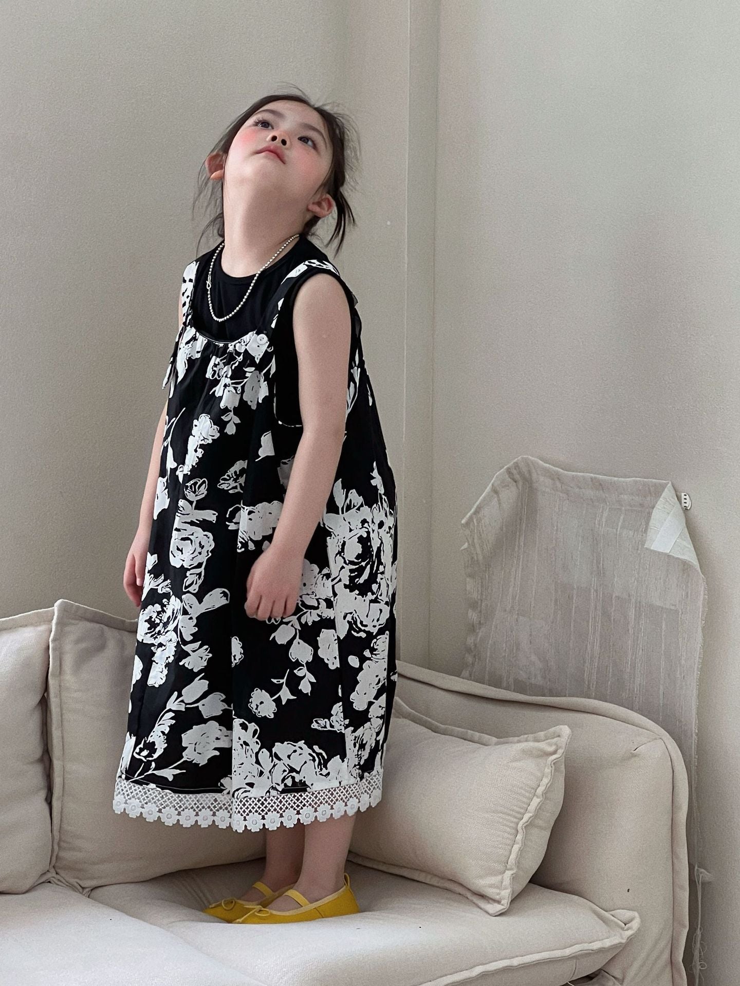 Girls Retro Flower Vest Dress Summer Princess 2026 – Summer Kids Fashion Nepal | Tudoholic