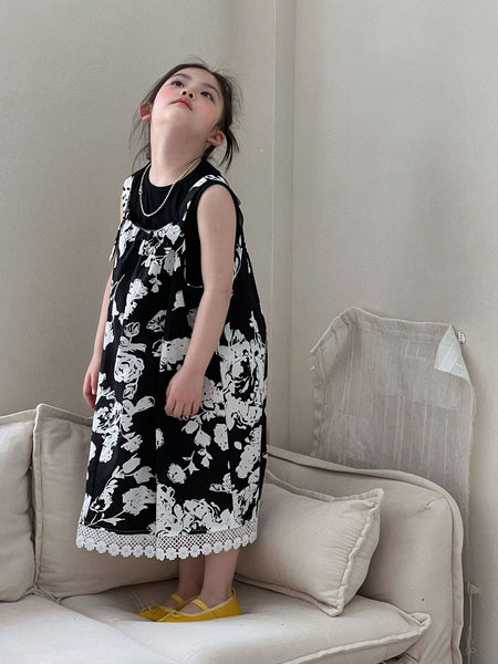 Girls Retro Flower Vest Dress Summer Princess 2026 – Summer Kids Fashion Nepal | Tudoholic