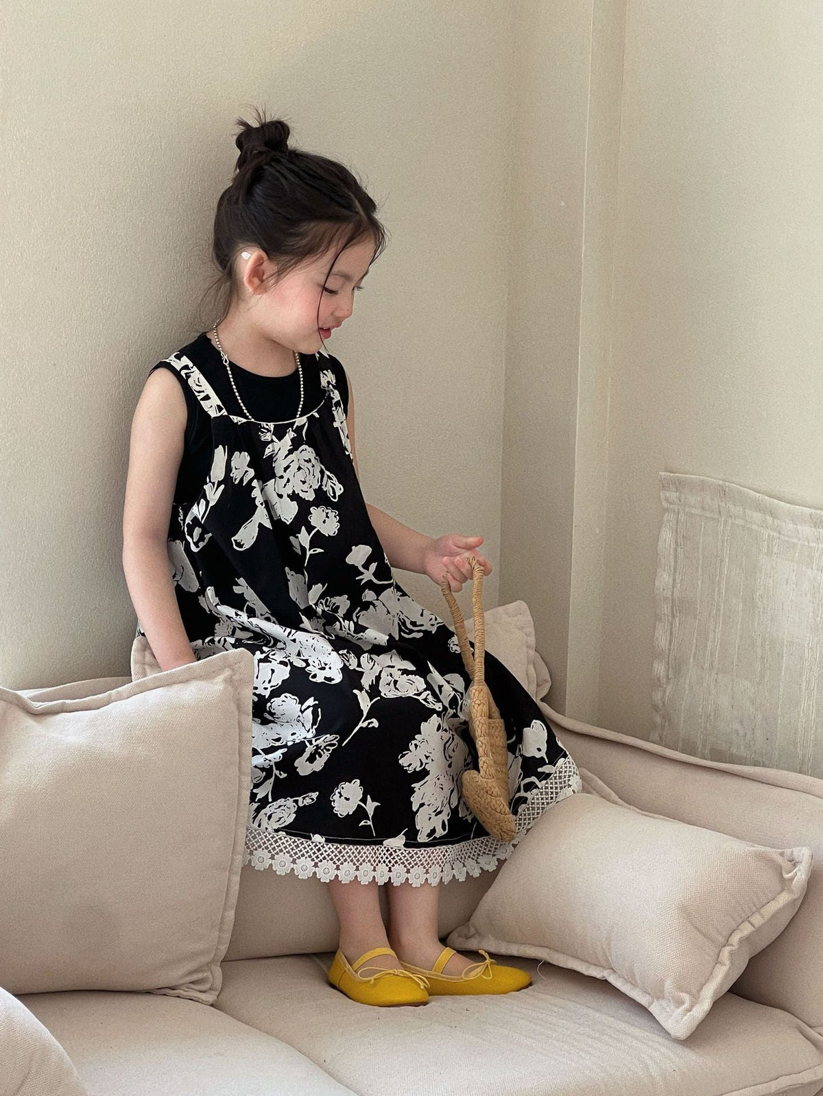 Girls Retro Flower Vest Dress Summer Princess 2026 – Summer Kids Fashion Nepal | Tudoholic
