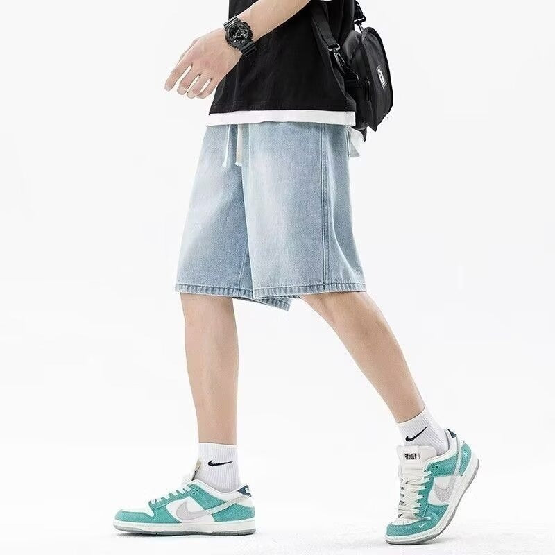 Men’s Hong Kong Style Drawstring Denim Shorts