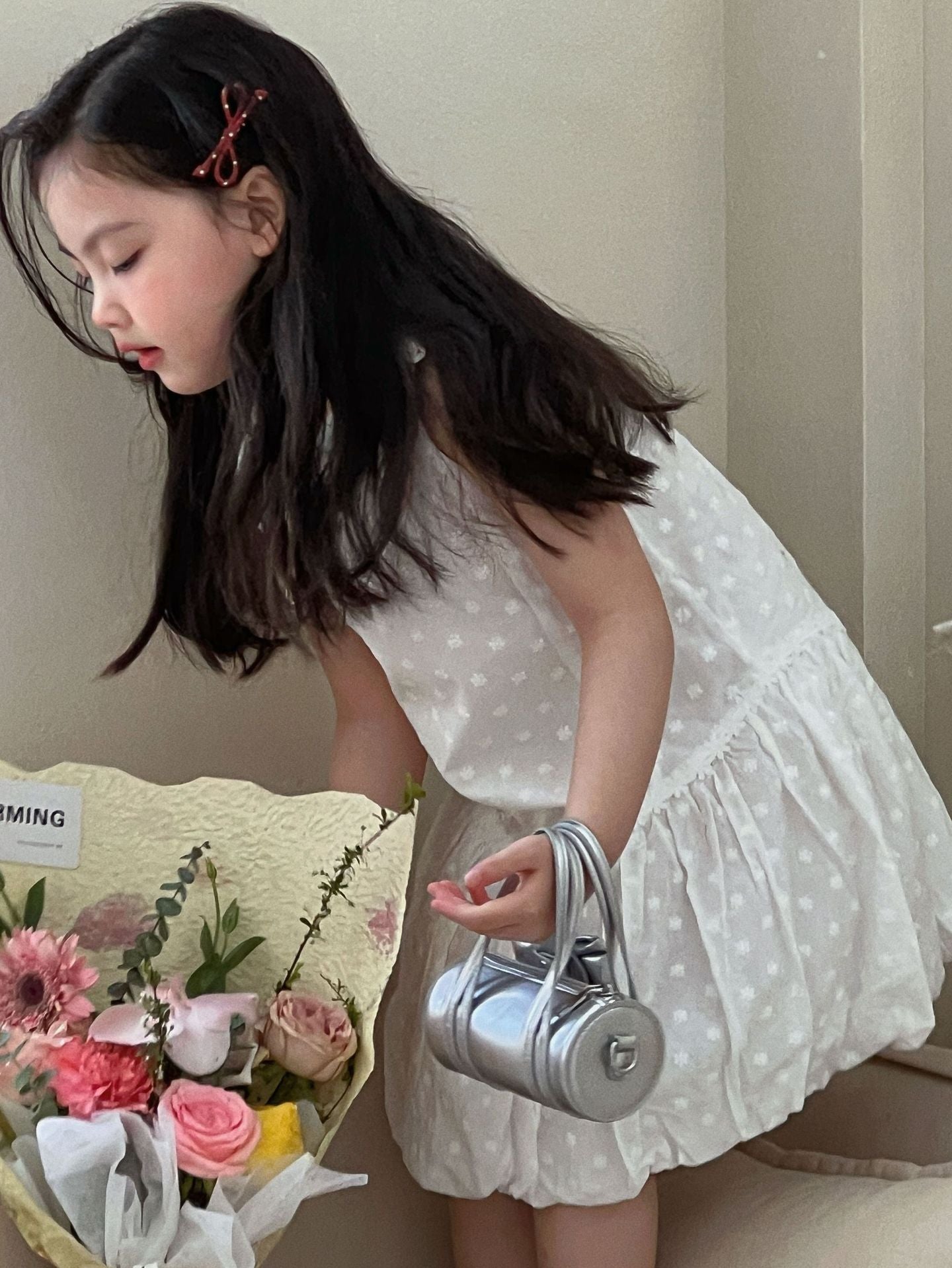 Girls White Flower Bud Princess Dress Summer 2026 – Summer Kids Fashion Nepal | Tudoholic