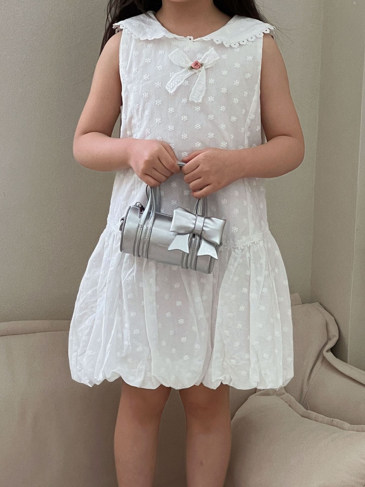 Girls White Flower Bud Princess Dress Summer 2026 – Summer Kids Fashion Nepal | Tudoholic