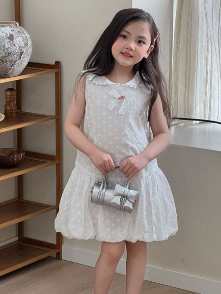 Girls White Flower Bud Princess Dress Summer 2026 – Summer Kids Fashion Nepal | Tudoholic