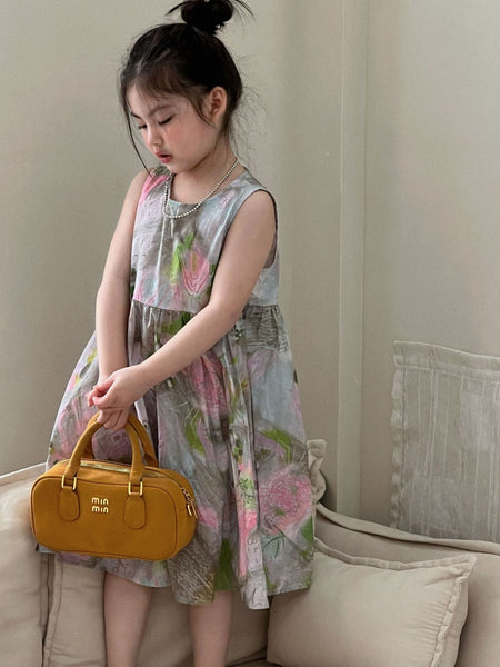 Girls Sleeveless Vest Dress Printed Cotton Summer 2026 – Summer Kids Fashion Nepal | Tudoholic
