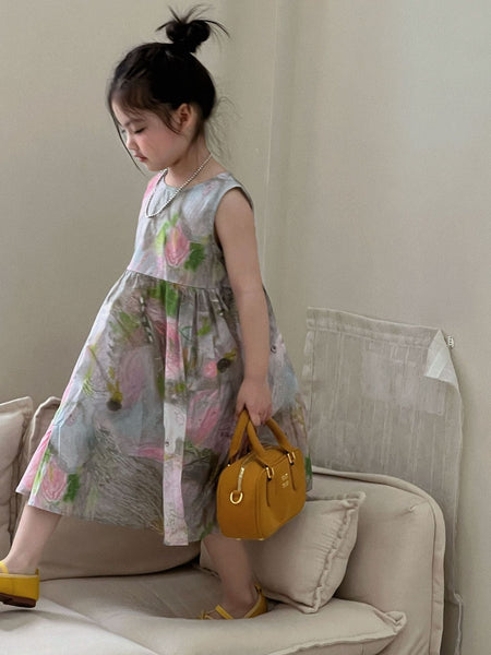 Girls Sleeveless Vest Dress Printed Cotton Summer 2026 – Summer Kids Fashion Nepal | Tudoholic