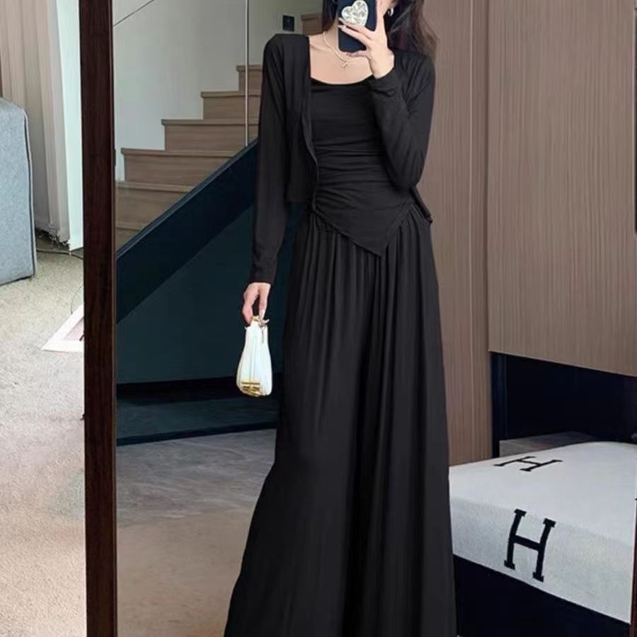 Elegant 3-Piece Cardigan Skirt Set Women Autumn
