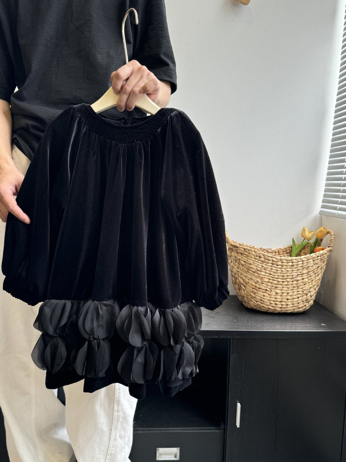 Girls Velvet Petal Princess Dress Autumn 2026 – Spring Autumn Kids Fashion Nepal | Tudoholic