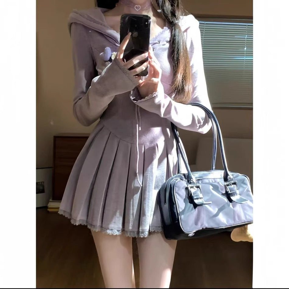Sweet Knitted Waist Dress Women Spring & Fall