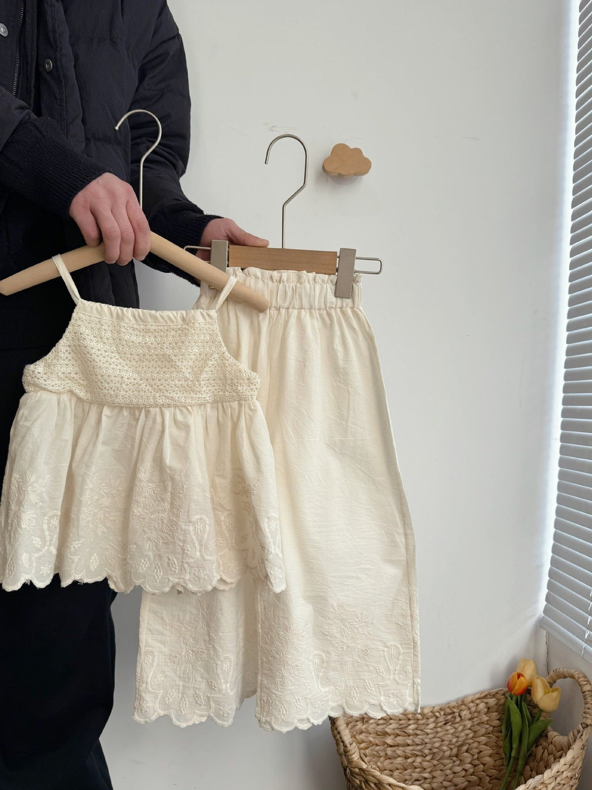 Girls Korean Suspender Set Wide Leg Pants Summer 2026 – Summer Kids Fashion Nepal | Tudoholic