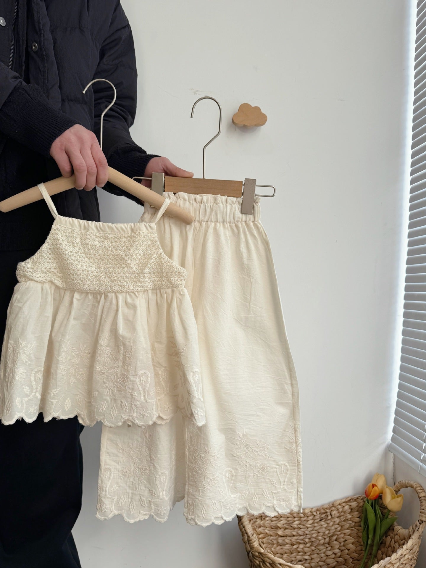 Girls Korean Suspender Set Wide Leg Pants Summer 2026 – Summer Kids Fashion Nepal | Tudoholic