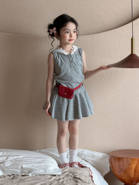 Girls Hooded Sleeveless Skirt Set Summer 2026 – Summer Kids Fashion Nepal | Tudoholic