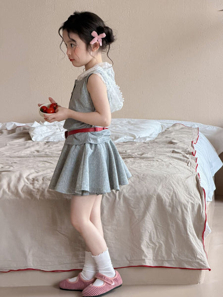 Girls Hooded Sleeveless Skirt Set Summer 2026 – Summer Kids Fashion Nepal | Tudoholic
