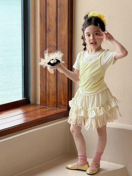 Girls Mori Fake Two-Piece Culotte Set Summer 2026 – Summer Kids Fashion Nepal | Tudoholic