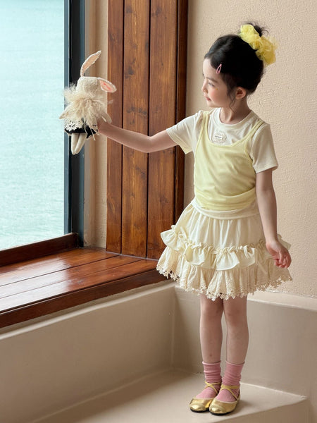 Girls Mori Fake Two-Piece Culotte Set Summer 2026 – Summer Kids Fashion Nepal | Tudoholic