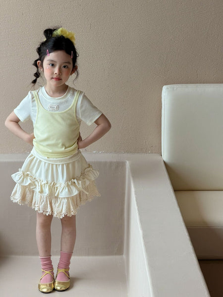 Girls Mori Fake Two-Piece Culotte Set Summer 2026 – Summer Kids Fashion Nepal | Tudoholic