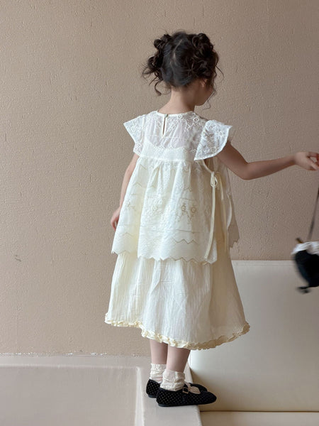 Girls Lace Two-Piece Skirt Set Summer 2026 – Summer Kids Fashion Nepal | Tudoholic