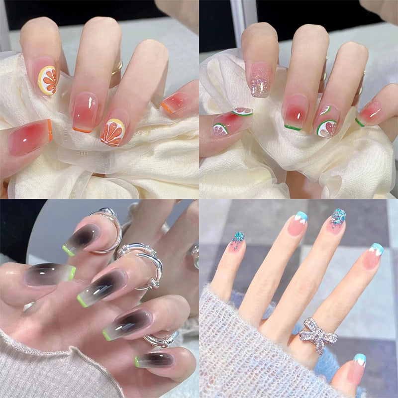 Lemon Ice Transparent Trendy Nail Pieces