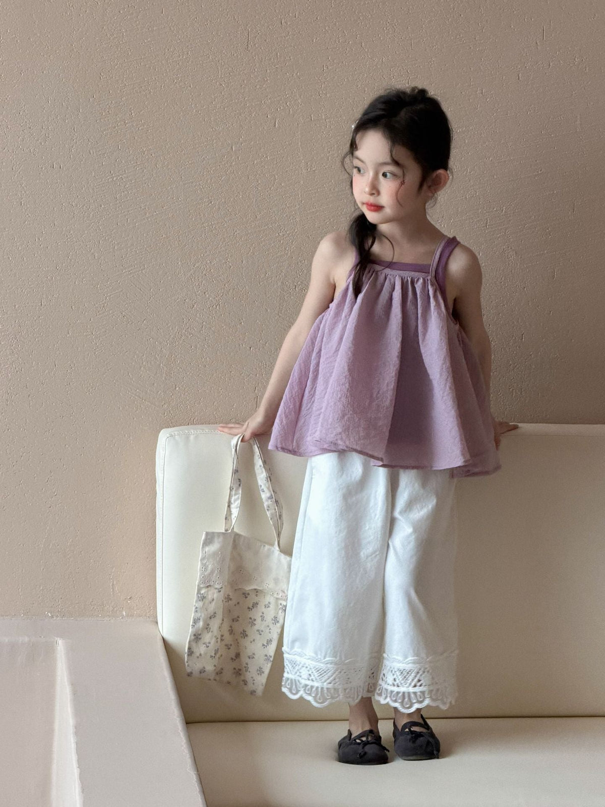 Girls Purple 3-Piece Wide Leg Set Summer 2026 – Summer Kids Fashion Nepal | Tudoholic