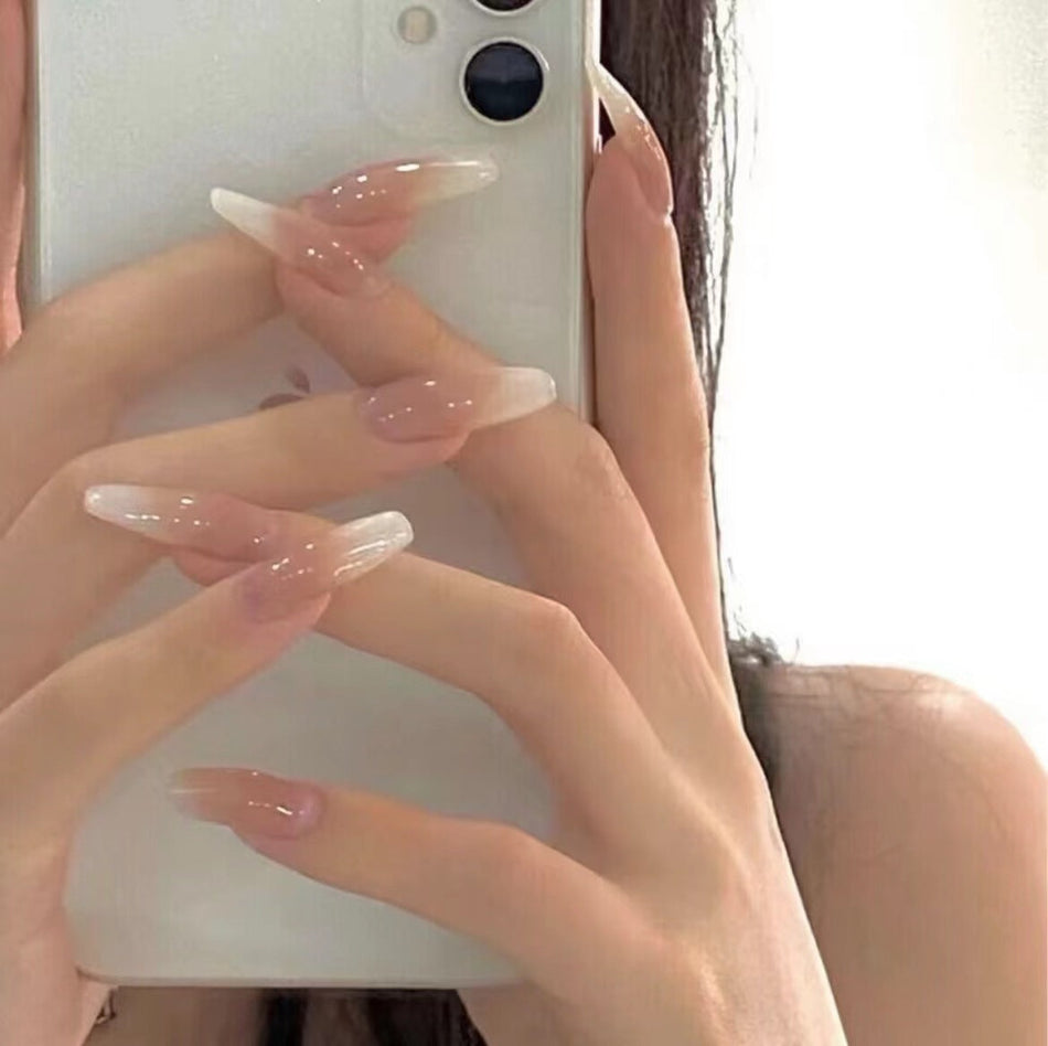 Nude Gradient Handmade Press-On Nails Set