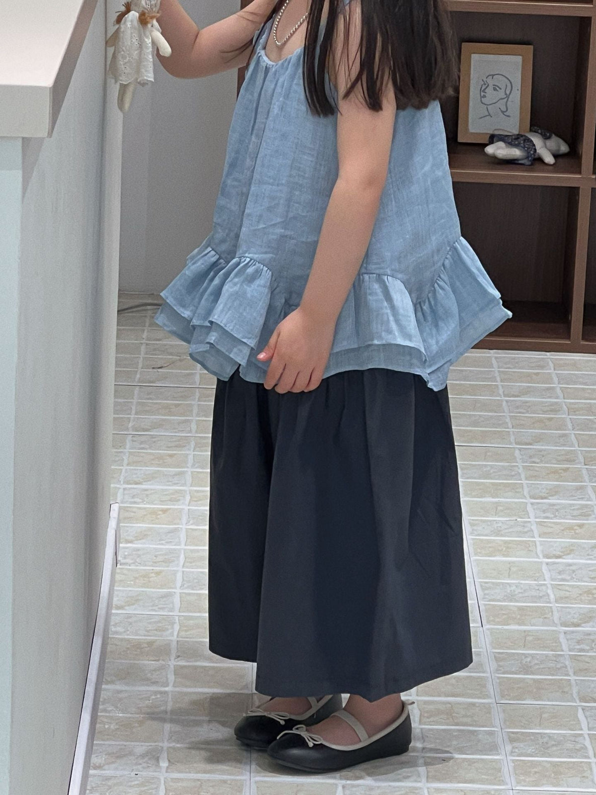 Girls French Ruffle Vest Set Wide Leg Pants 2026 – Kids Fashion Nepal | Tudoholic