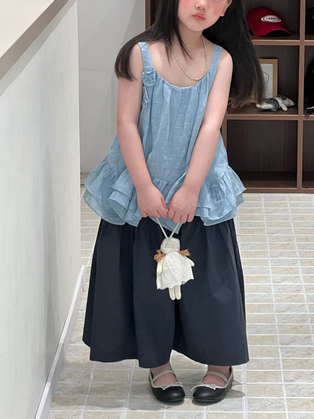 Girls French Ruffle Vest Set Wide Leg Pants 2026 – Kids Fashion Nepal | Tudoholic