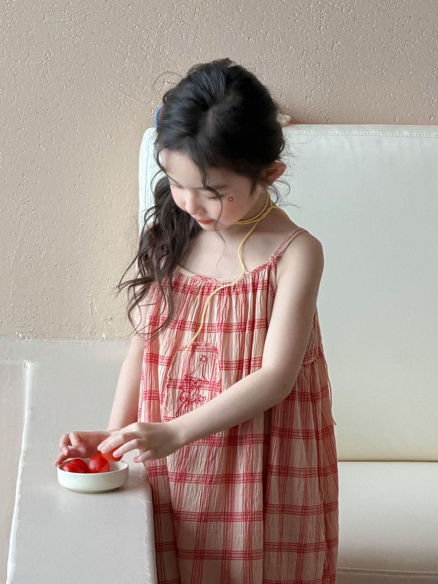Girls Red Plaid Summer 2026 Suspender Dress – Summer Kids Fashion Nepal | Tudoholic