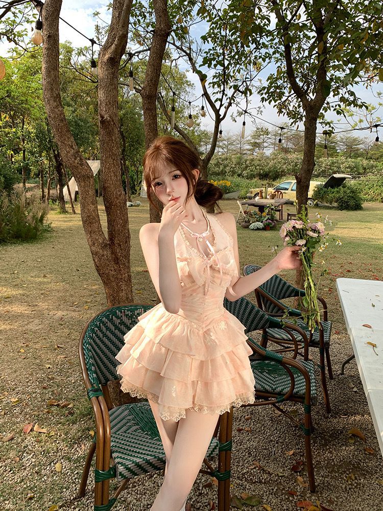 Hot Girl V-Neck Halter Mini Dress Slim Summer Women