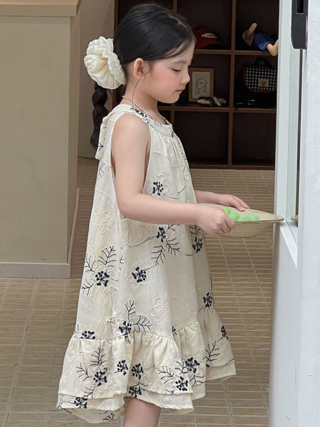 Girls 2026 Jacquard Embroidered Summer Dress – Summer Kids Fashion Nepal | Tudoholic