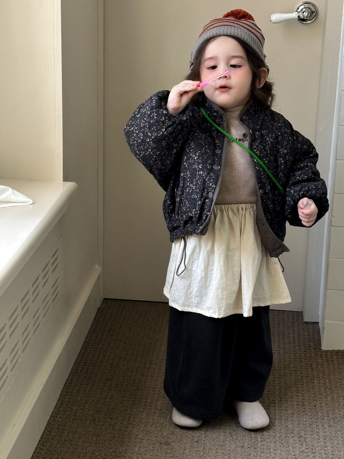 Girls Winter Cotton Reversible Mori Jacket 2026 – Winter Kids Fashion Nepal | Tudoholic
