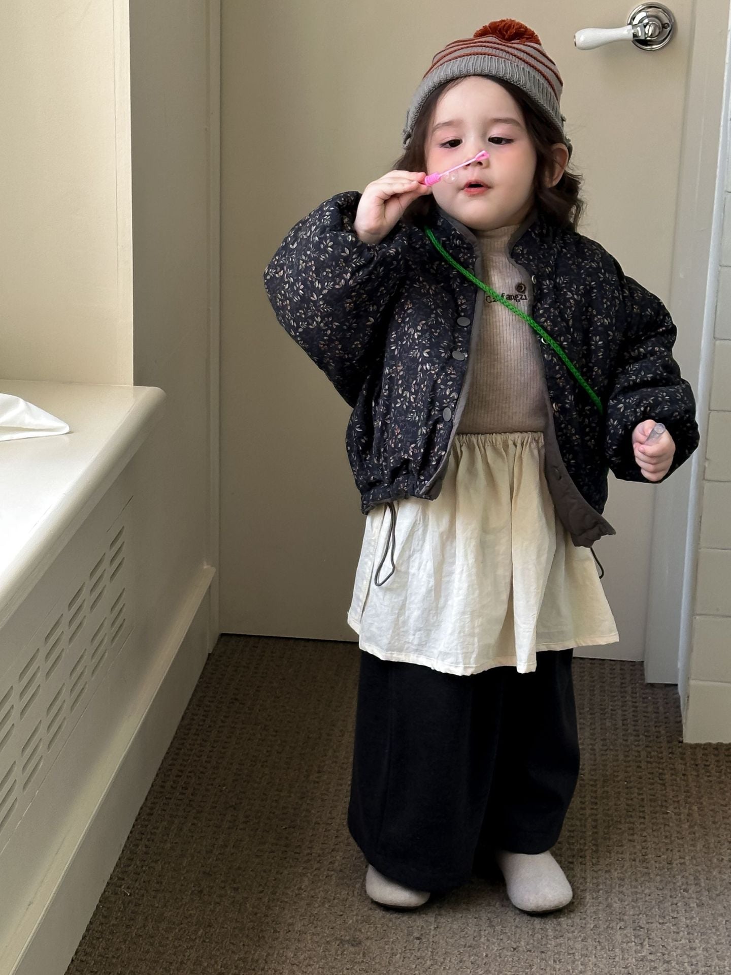 Girls Winter Cotton Reversible Mori Jacket 2026 – Winter Kids Fashion Nepal | Tudoholic