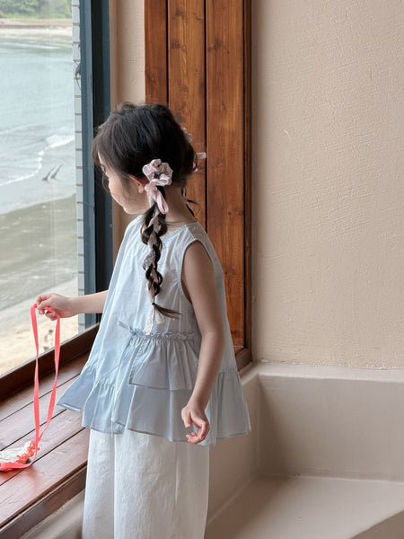 Girls Korean Summer 2-Piece Vest & Wide Pants Set – Summer Kids Fashion Nepal | Tudoholic